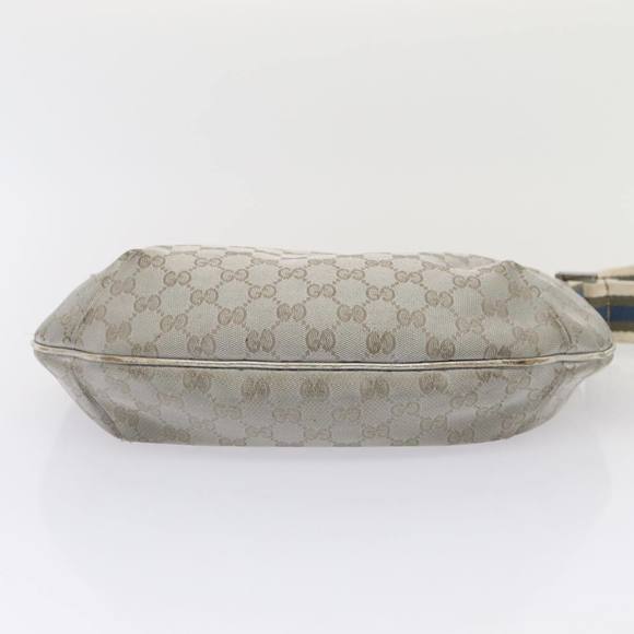 GUCCI GG Canvas Sherry Line Shoulder Bag Silver Gray 181092 Auth 80134 - Picture 9 of 16
